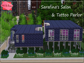 Sims 3 — Sarafina's Salon & Tattoo Parlor  by Tails_in_Flames — Contemporary and Bold Styled Salon for your sims to
