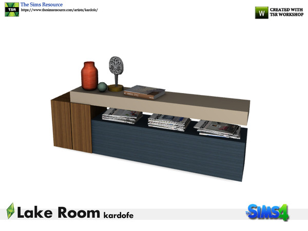 Sims 4 — kardofe_Lake Room_Sideboard by kardofe — Straight-shaped sideboard, consisting of three cubes with many