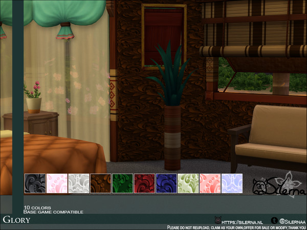 Sims 4 — Glory by Silerna — Art Deco wallpapers for the house! In dark and light colors + Black and white ;). 