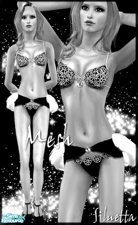 Sims 2 — Christmas Lingerie - Mesh Siluetta Afhighheelsfurback by Siluetta — Mesh with high heels and a fur part. Fur is