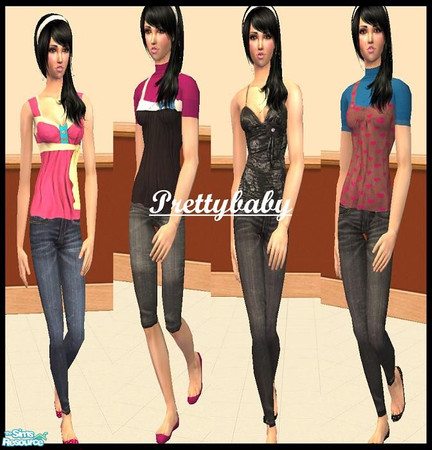 Sims 2 — Everyday Set by pretty_baby — a mixture of 4 different outfits. No mesh is needed. Enjoy!!