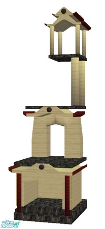Sims 2 — Pagoda Cat Tree - Recolor 2 by NewSimSimGirl — Bring the beautiful architecture of the Lou Pagoda into your