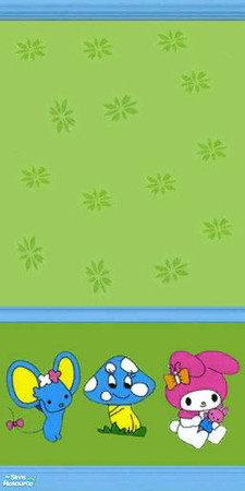 Sims 2 — Melody bedroom set: Wallpaper 4 by curemad — Wallpaper to coordinate with Melody themed girl's bedroom &