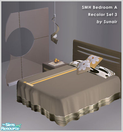 Sims 2 — SMH Bedroom A - Recolor set 3 by Sunair — SMH Bedroom A - Recolor set 3 (darkwood)