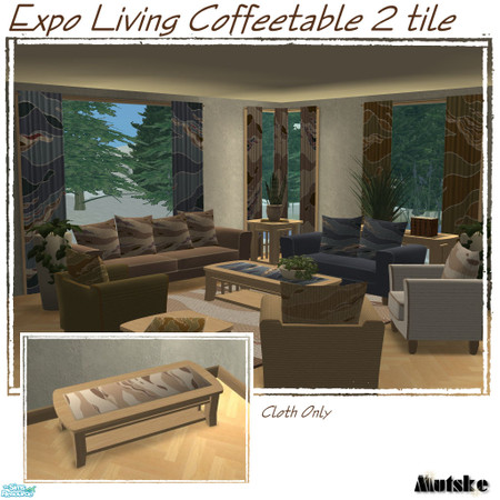 Sims 2 — Expo Coffeetable 2 tile Opal by Mutske — Recolor from 'Christmas Living - Coffeetable 2 tile with Cloth'. Please