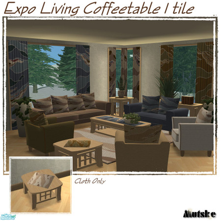 Sims 2 — Expo Coffeetable 1 tile Opal by Mutske — Recolor from 'Christmas Living - Coffeetable 1 tile with Cloth'. Please