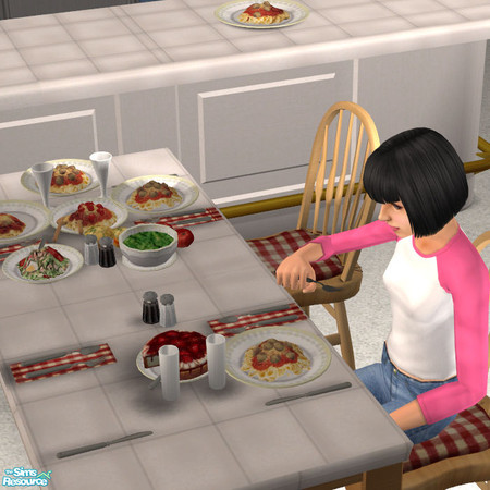 Sims 2 — The Spread Cake Red Check - #418103 by DOT — The Spread Cake Red Check JRon Table Clutter. Sims 2 by DOT of The