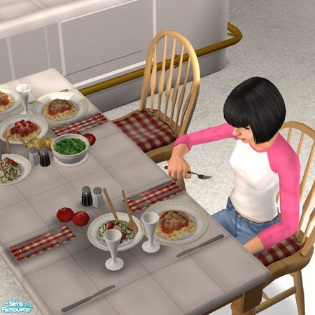 Sims 2 — The Spread 3 Red Check - #418098 by DOT — The Spread 3 Red Check JRon Table Clutter. Sims 2 by DOT of The Sims