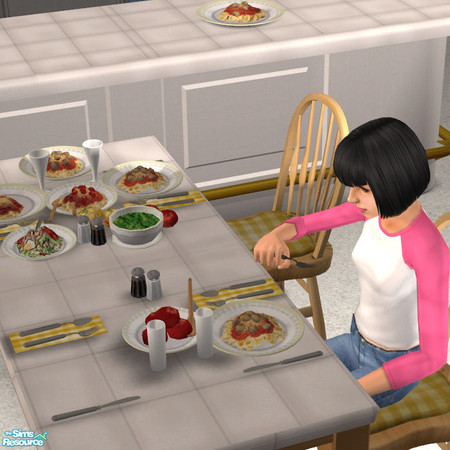 Sims 2 — The Spread 3 Yellow Check - #418098 by DOT — The Spread 3 Yellow Check JRon Table Clutter. Sims 2 by DOT of The