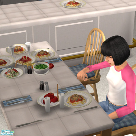 Sims 2 — The Spread 2 Blue Check - #418093 by DOT — The Spread 2 Blue Check JRon Table Clutter. Sims 2 by DOT of The Sims