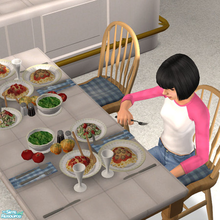 Sims 2 — The Spread Blue Check - #418088 by DOT — JRon Table Clutter. The Spread BlueCheck Sims 2 by DOT of The Sims