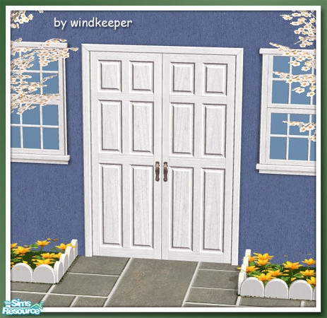 Sims 2 — Long Island Double Door 3 by Windkeeper — Linked to Long Island Door for colors. Requires that file to work.