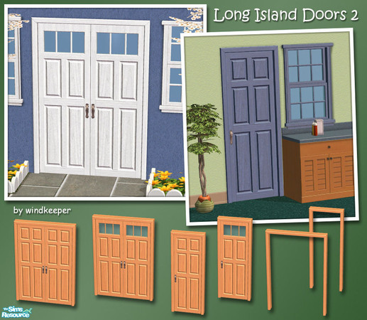 Sims 2 — Long Island Doors 2 by Windkeeper — Long Island Doors - Part 2. Simple but elegant doors. Colors match Maxis