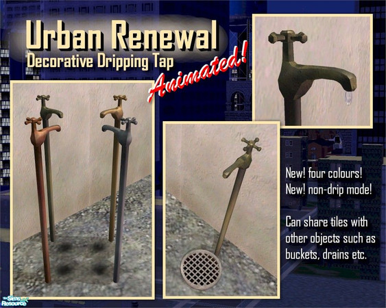 Sims 2 — All-new Animated Dripping Tap! by Cyclonesue — Yes, it's back - the fully-animated dripping tap! Now it's in