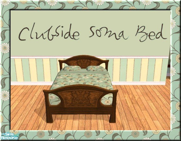 Sims 2 — Clubside Bedroom - Soma bed by jeni — A rich dark brown recolour for the Soma Sleep Well bed.