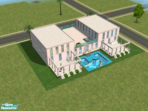 Sims 2 — Palms Retirement Apartments by Louisa — A building designed as a retirement home for elders. Downstairs is a