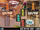 Sims 4 — Big Retro Sign - Luau by Shannanigan — Outdoor Lighted Sign inspired by an old 1950's Tiki Bar in Los Angeles.