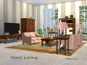Sims 4 — Living Flare by ShinoKCR — Inspired by Flare Series of Clive Christian Surfaces have a Leather Inlay in 5 Colors