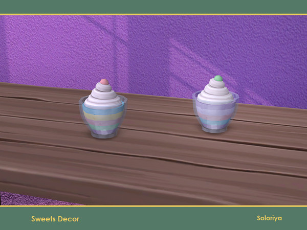 Sims 4 — Sweets Decor. Gelatin Cup by soloriya — Decorative gelatin cup. Part of Sweets Decor set. 2 color variations.