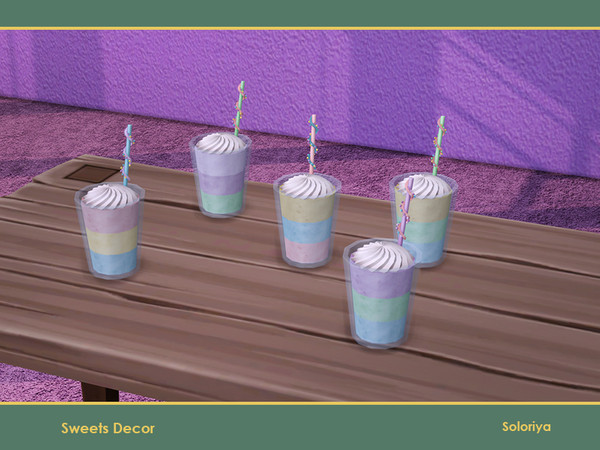 Sims 4 — Sweets Decor. Cocktail by soloriya — Decorative cocktail. Part of Sweets Decor set. 5 color variations.