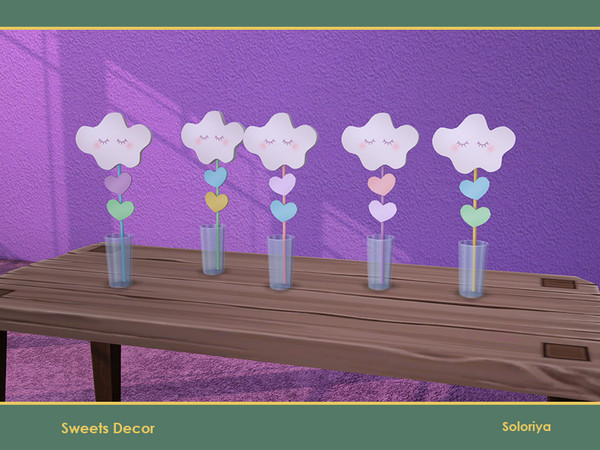 Sims 4 — Sweets Decor. Cloud in a Glass by soloriya — Decorative cloud in a glass. Part of Sweets Decor set. 5 color