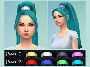 Sims 4 — High Ponytail by Mai_alyssa —  18 EA colors 72 swatches (4 accessory colors for each hair color) Maxis match