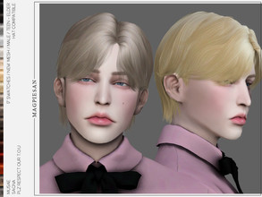 Sims 4 — Sagna Hair by magpiesan — MUSAE's Sagna Hair -New Mesh -For male -All LODs -17 Swatches -Hat Compatible