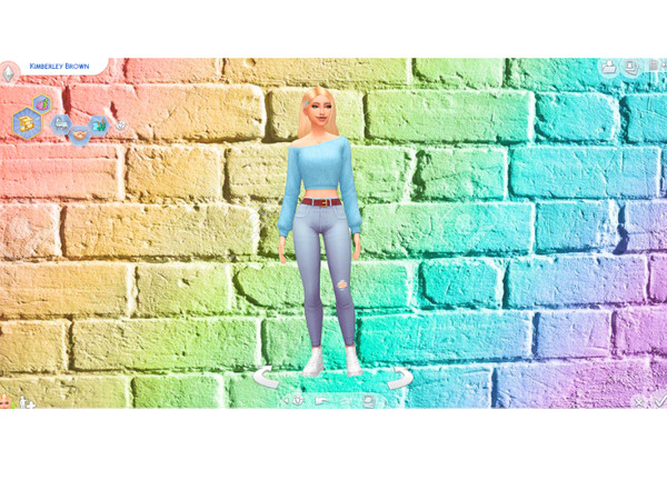 Sims 4 — Rainbow Brick Cas Background! by SnowKimx — - Rainbow brick background for cas - Simply place in you're mods