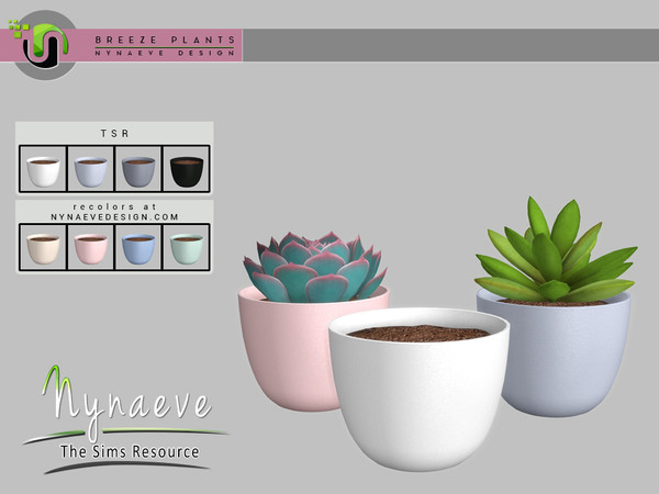 Sims 4 — Breeze Simple Planter by NynaeveDesign — Breeze Plants - Simple Planter Found Under: Decor - Plants Price: 71