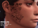 Sims 4 — Face Tattoo N1 by nikkisimsme — Tattoo with a flower on the face. Teen-Elder custom thumbnail 2 swatches HQ