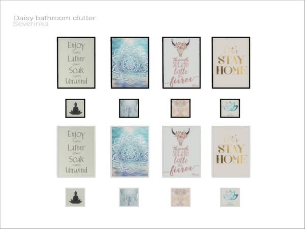 Sims 4 — [Daisy bathroom clutter] - wall double poster by Severinka_ — Wall double poster From the set 'Daisy bathroom