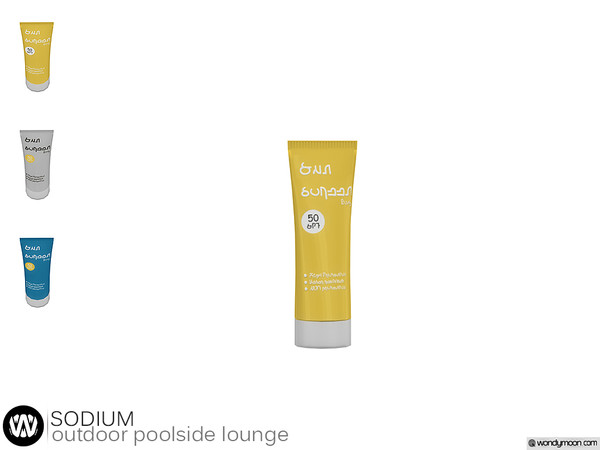 Sims 4 — Sodium Sunscreen by wondymoon — - Sodium Outdoor Poolside Lounge - Sunscreen - Wondymoon|TSR - Creations'2020