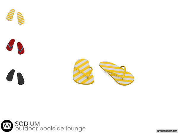 Sims 4 — Sodium Flip Flops by wondymoon — - Sodium Outdoor Poolside Lounge - Flip Flops - Wondymoon|TSR - Creations'2020