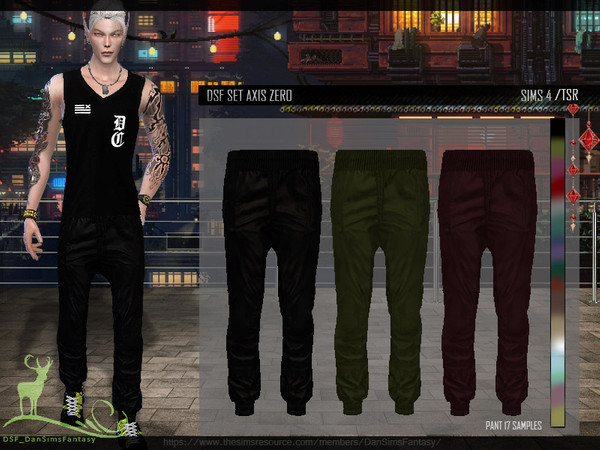 Sims 4 — DSF SET AXIS ZERO Pant by DanSimsFantasy — This pants corresponds to the AxisZero set. Available in 17 colors.