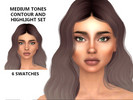 Sims 4 — Medium Contour and Highlight Set - Tigerlilly by tigerlillyyyy — 6 swatches of varying intensity 