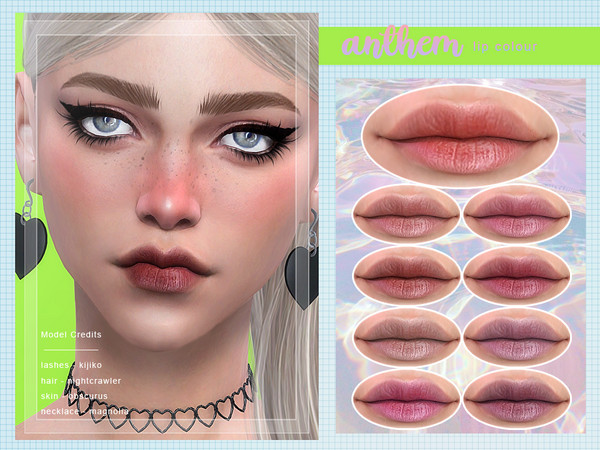 Sims 4 — [ Anthem ] Lip Colour by Screaming_Mustard — A very natural looking lip colour. Teen +. With custom thumb nail.