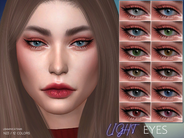 Sims 4 — LMCS Light Eyes N23 by Lisaminicatsims — -New Mesh -12 swatches -All Skin