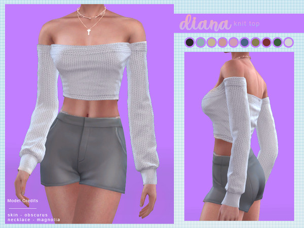 Sims 4 — [ Diana ] - Knit Top by Screaming_Mustard — A new casual top. 100% new mesh. For females, teen +. With custom