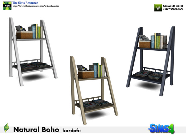 Sims 4 — kardofe_Natural Boho Room_Magazine rack by kardofe — Staircase magazine rack, in three different options 
