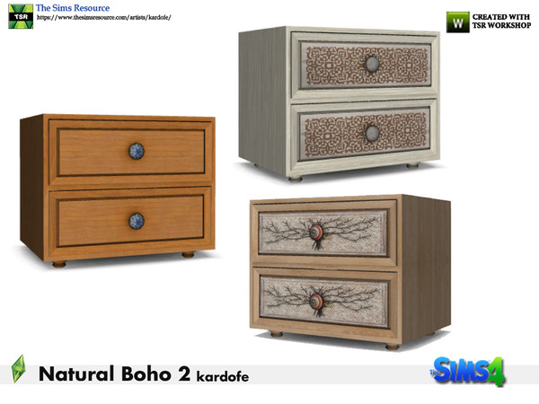 Sims 4 — kardofe_Natural Boho Room_Box by kardofe — Small box with two drawers, in three different options 