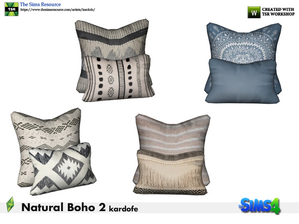Sims 4 — kardofe_Natural Boho Room_Cushion seat by kardofe — Two cushions to be placed on the seat without the need of