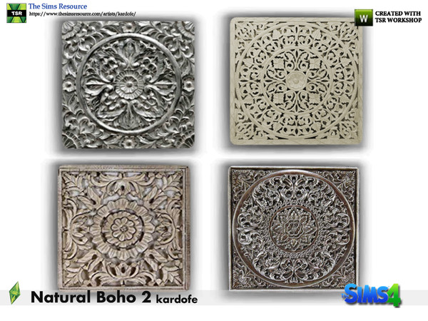 Sims 4 — .kardofe_Natural Boho Room_Mandala by kardofe — Large size wall decoration mandala,in four different options 