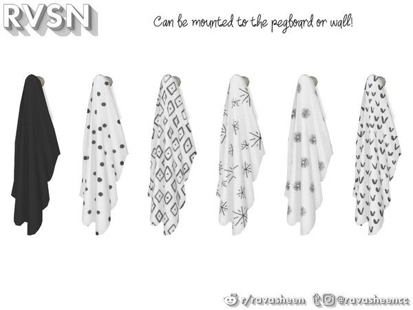 Sims 4 — Peg To Differ - Dish Towel by RAVASHEEN — A perfect example of form and function, the 'Peg To Differ' dish towel