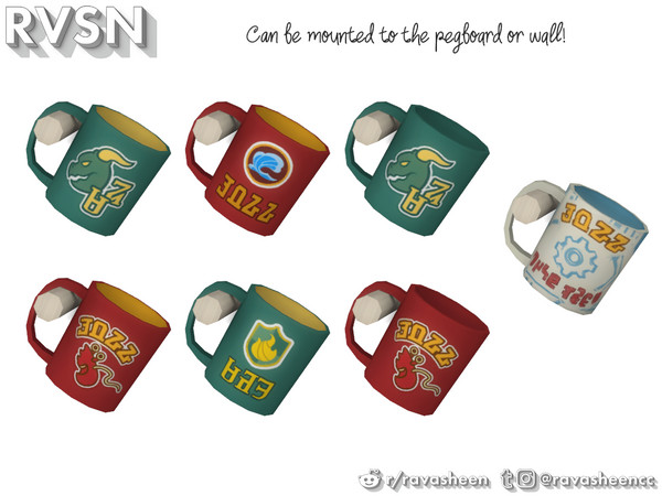 Sims 4 — Peg To Differ - Uni Mug by RAVASHEEN — This stoneware mug is adorned with university vibes - from the mascot to