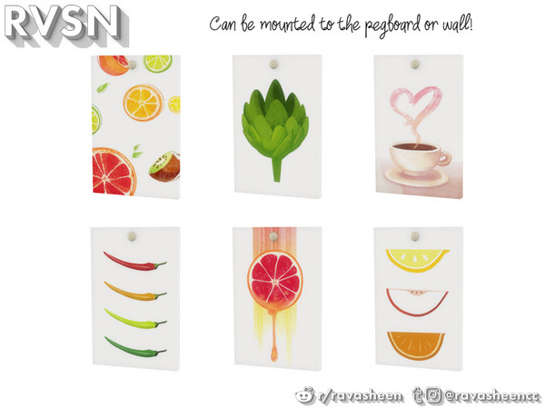 Sims 4 — Peg To Differ - Kitchen Prints by RAVASHEEN — Some cute kitchen prints to style up your 'Peg To Differ'