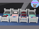 Sims 4 — Toddler.Bed_V2-Mouse by 4anight113 — toddler bed recolor. 4 swatches. 