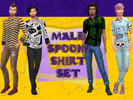 Sims 4 — Male Spooky Tops by mmoutfitters — two versions: short sleeves and long sleeves 13 swatches (same for both