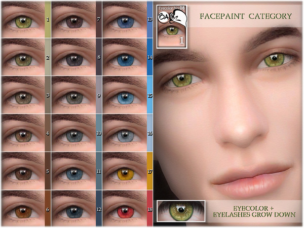 Sims 4 — Eye colors 08 by BAkalia — Hello Eyes designed for people with downward-growing upper lashes (mainly for men) in