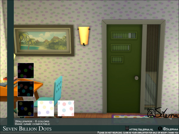 Sims 4 — Seven Billion Dots by Silerna — Need Dots? Here's some! Or a billion! Comes in 6 different colors. 