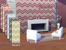 Sims 4 — Bearden Zig Zag Wall01 by kittyispretty69 — A zig zag wallpaper in six color options with or without white